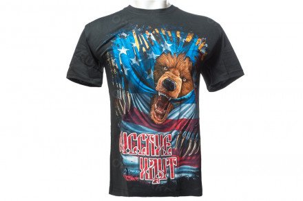 Футболка «Русские идут!» медведь рвет флаг сша оптом 