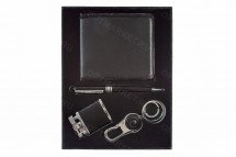 Подарочный набор: бумажник, ручка, зажигалка, брелок оптом