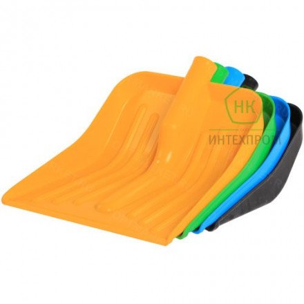 Лопата снеговая малая &quot;Комбат&quot; с кромкой (430*370мм.), цветная, без черенка оптом 