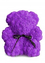 Мишка из роз 20 см с коробкой оптом