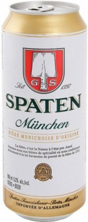 Пиво светлое Spaten Munchen в банке 5.2% 0.5л оптом 