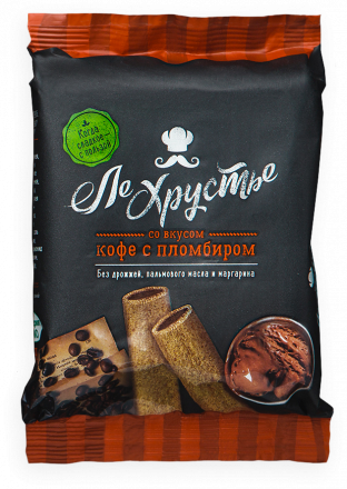 Полоски кондитерские ЛеХрустье со вкусом кофе с пломбиром 100 г оптом 