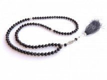 Чётки 99 бусин и браслет из чёрного агата (комплект ) оптом