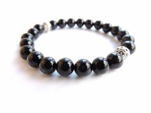 Браслет из чёрного агата оптом