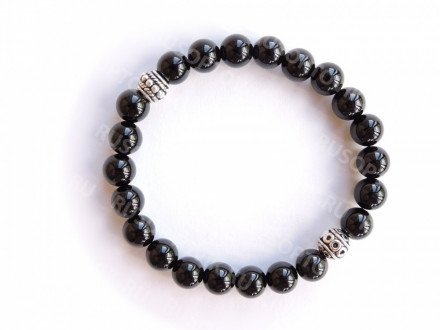 Браслет из чёрного агата оптом 