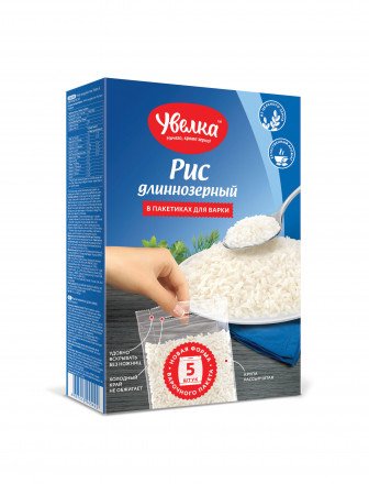 Рис длиннозерный в пакетах Увелка 400г оптом 