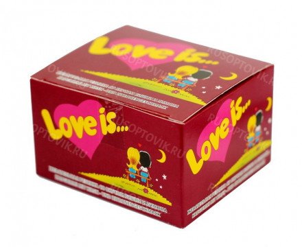 Жвачка Love is — вишня-лимон, блок 20 шт оптом 