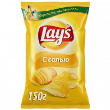 Чипсы Lays натуральные с солью 150 г оптом