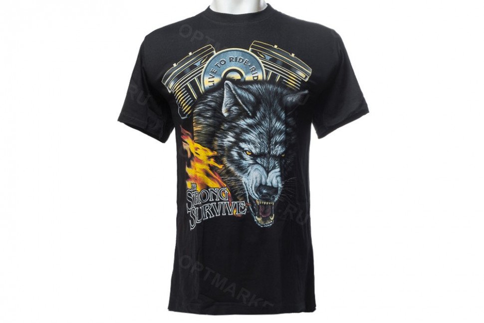 Футболка Волк «The strong survive» оптом Футболка Волк «The strong survive» оптом
