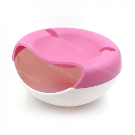 Двойная тарелка-миска для семечек, фисташек, орехов с отсеком для шелухи и косточек и подставкой для телефона оптом 