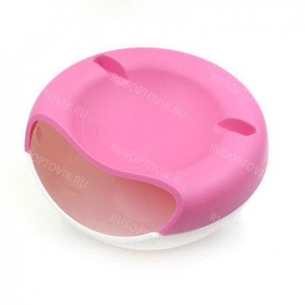 Двойная тарелка-миска для семечек, фисташек, орехов с отсеком для шелухи и косточек и подставкой для телефона оптом 