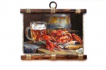 Настенный свиток "Раки и пиво" оптом