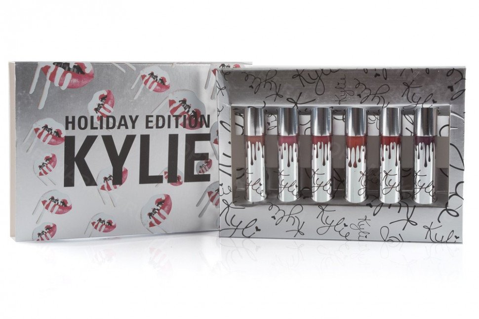 Набор матовых помад Kylie серебренный оптом 