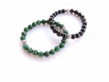 Два браслета из натурального камня (комплект) оптом