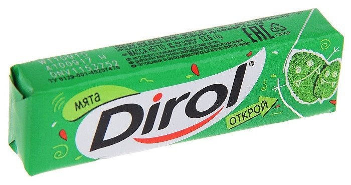 Жевательная резинка Dirol Мята оптом Жевательная резинка Dirol Мята оптом
