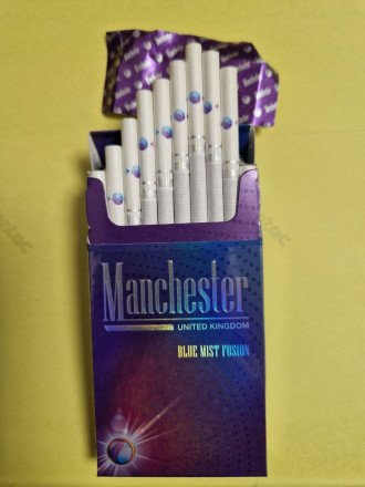 Сигареты Manchester Blue Mist Fusion Superslims оптом 