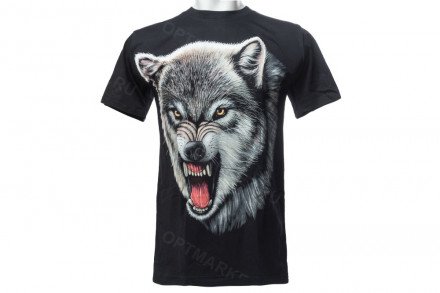 Футболка волк с оскалом оптом 