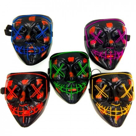 Неоновая маска Судная ночь оптом 