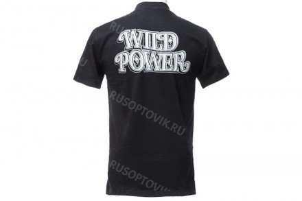 Футболка волк с оскалом в броске «Wild power» оптом 