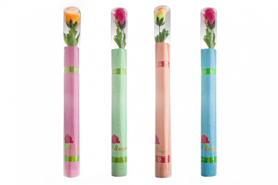 Полотенце  "8 марта" с розой оптом 