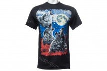 Футболка волки на фоне флага оптом