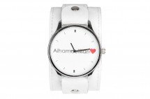 Часы Альхамдулилях белые на дизайнерском ремешке оптом