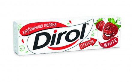 Жевательная резинка Dirol White Клубничная поляна оптом 