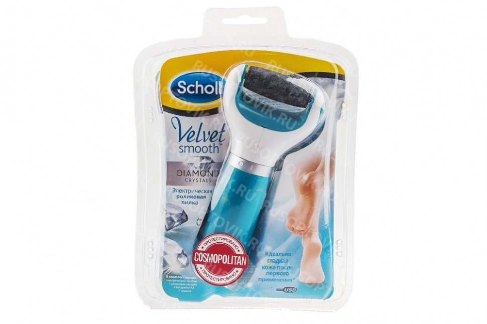 Роликовая электрическая пилка для стоп Velvet Smooth Diamond Crystal с USB оптом Роликовая электрическая пилка для стоп Velvet Smooth Diamond Crystal с USB оптом