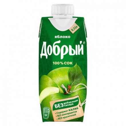Сок Добрый яблочный 0,33 л оптом 