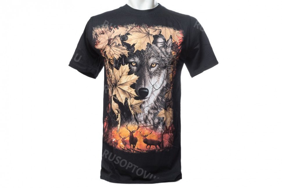Футболка волк осень оптом 