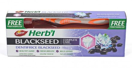 Зубная паста Dabur Herb’l Black Seed c зубной щёткой 150 гр. оптом 