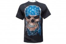 Футболка череп пирата в бандане оптом