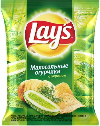 Чипсы Lays Малосольные огурчики с укропом 80г оптом 