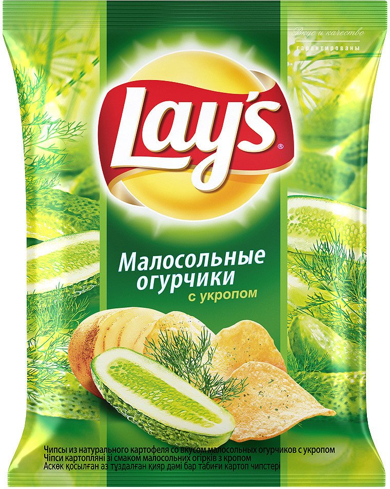 Чипсы Lays Малосольные огурчики с укропом 80г оптом 