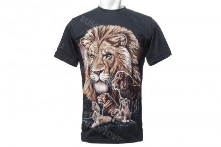 Футболка лев с семьей в саване оптом 
