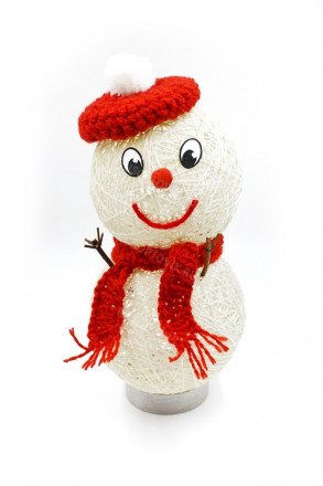 Украшение Снеговик из ниток оптом 