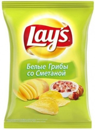 Чипсы Lays Белые Грибы со Сметаной 80г оптом 