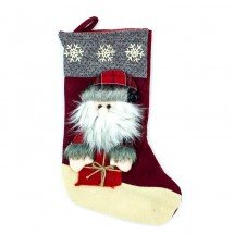 Новогодний носок для подарков с колокольчиком оптом