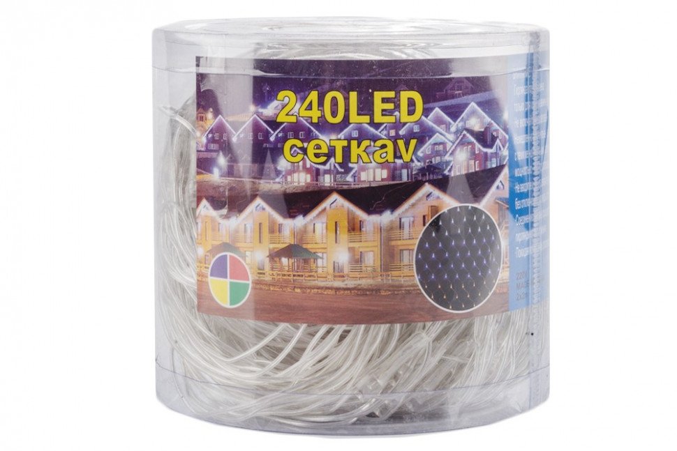 Гирлянда "Сетка" 240 разноцветных миниламп оптом 