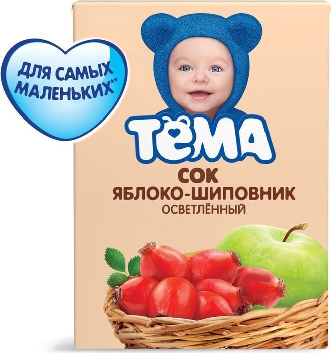Сок Тема Яблоко-шиповник 0,2 Л оптом 