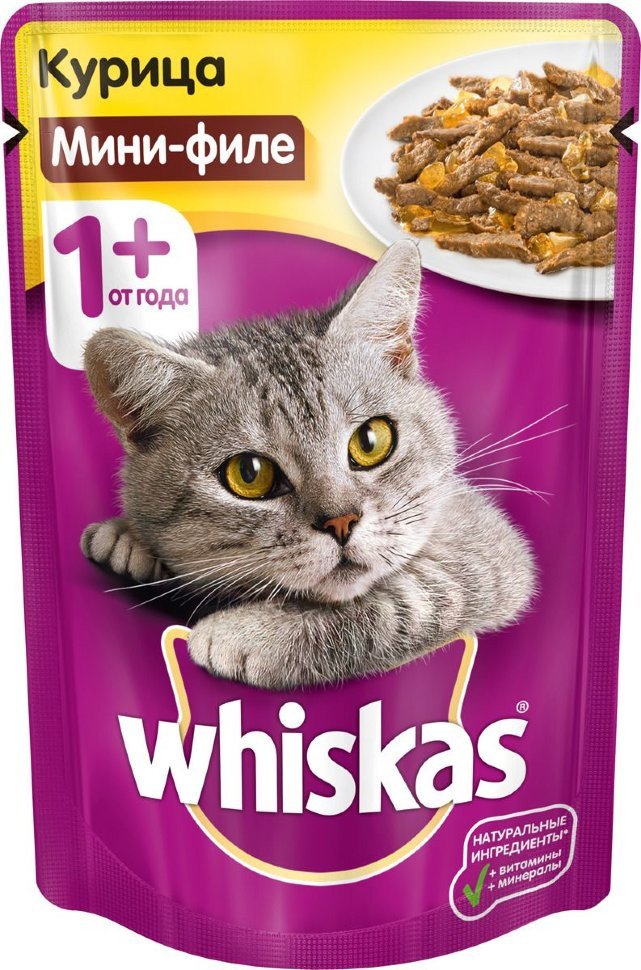 "Whiskas", мини-филе, желе с курицей, 85 г 