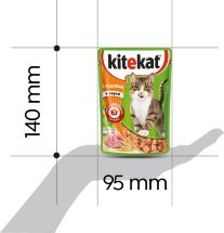 "Kitekat" для взрослых кошек, с индейкой в соусе, 85 г