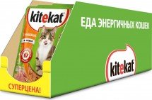 "Kitekat" для взрослых кошек, с индейкой в соусе, 85 г