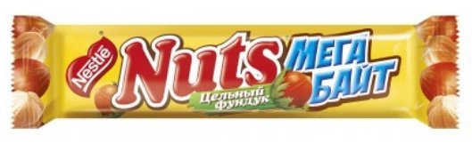Шоколадный батончик Nuts МегаБайт 66 г оптом 