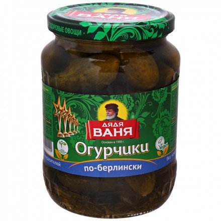 Огурчики Дядя Ваня маринованные по-Берлински 680 г оптом 