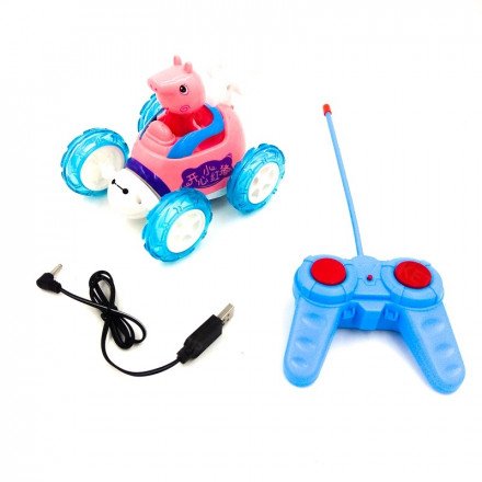 Машинка перевертыш на пульте Свинка Пеппа оптом 