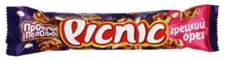 Шоколадный батончик PicNic Грецкий орех 52 г оптом 