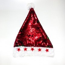 Новогодний колпак Санта Клауса co звездами оптом