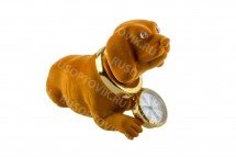 Собачка в авто с часами и с качающей головой оптом