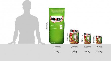 Корм сухой для кошек "Kitekat", мясной пир, 350 г 